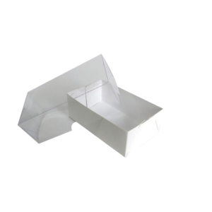  CAIXA DE ACETATO C/T TRANSPARENTE 10X6X3,5  RET BRANCO - C/10 UNIDADES