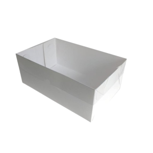 CAIXA DE ACETATO C/T TRANSPARENTE 25X16X10 RET BRANCO C/5 UNIDADES