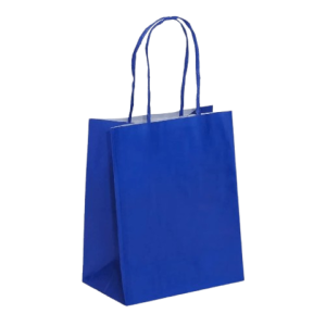 SACOLA PAPEL KRAFT BRANCO AZUL BIC 17,5X8,5X21,5 C/10 UNIDADES