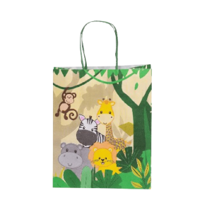 SACOLA PAPEL KRAFT BRANCO SAFARI BABY 17,5X8,5X21,5 C/10 UNIDADES