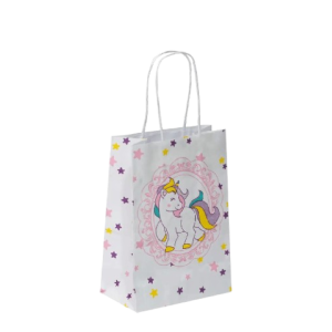SACOLA PAPEL KRAFT BRANCO UNICORNIO 17,5X8,5X21,5 C/10 UNIDADES