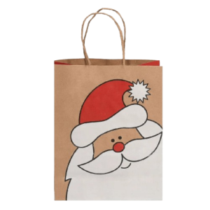 SACOLA PAPEL KRAFT NAT PAPAI NOEL 17,5X8,5X21,5 C/10