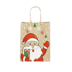 SACOLA PAPEL KRAFT NAT SANTA CLAUS 23,5X17X34 C/10 UNIDADES