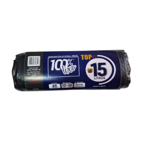 SACO PARA LIXO ROLO 15L - C/60 UNIDADES PRETO TOP